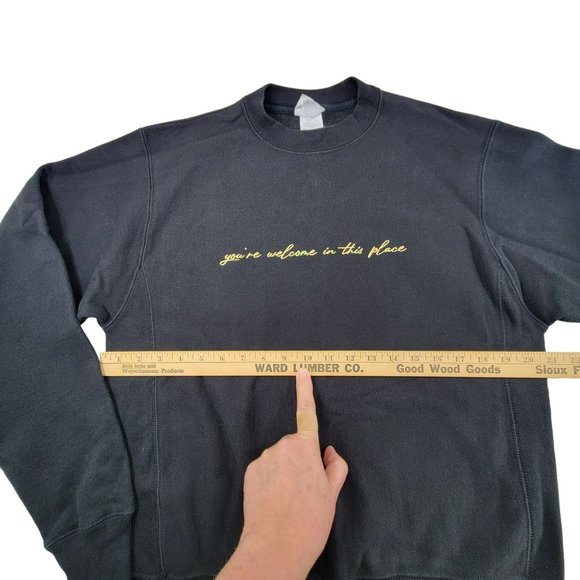 Champion Reverse Weave Women's Small Pullover You're Welcome In This Place Black - Picture 4 of 8